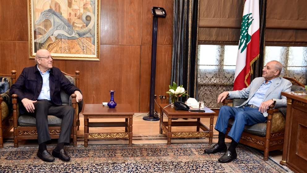  بري عرض الاوضاع العامة والمستجدات السياسية مع الرئيس ميقاتي  