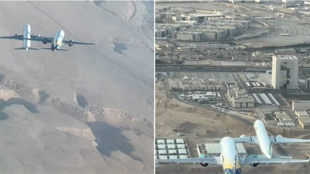 مشهد يحبس الانفاس.. بالفيديو: طائرتا ركاب تقتربان من بعضهما فوق الرياض