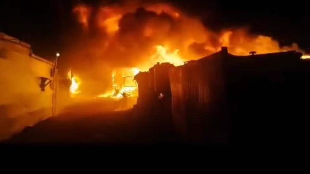 حريق في مخيم للنازحين السوريين في عرسال 