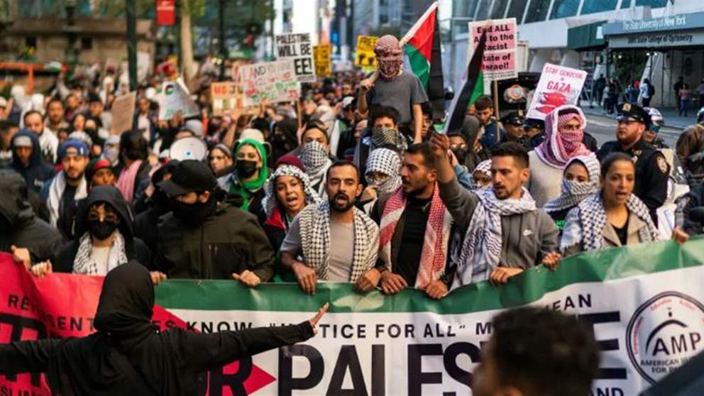 تظاهرة في نيويورك ضد عمدتها لدعمه إسرائيل 