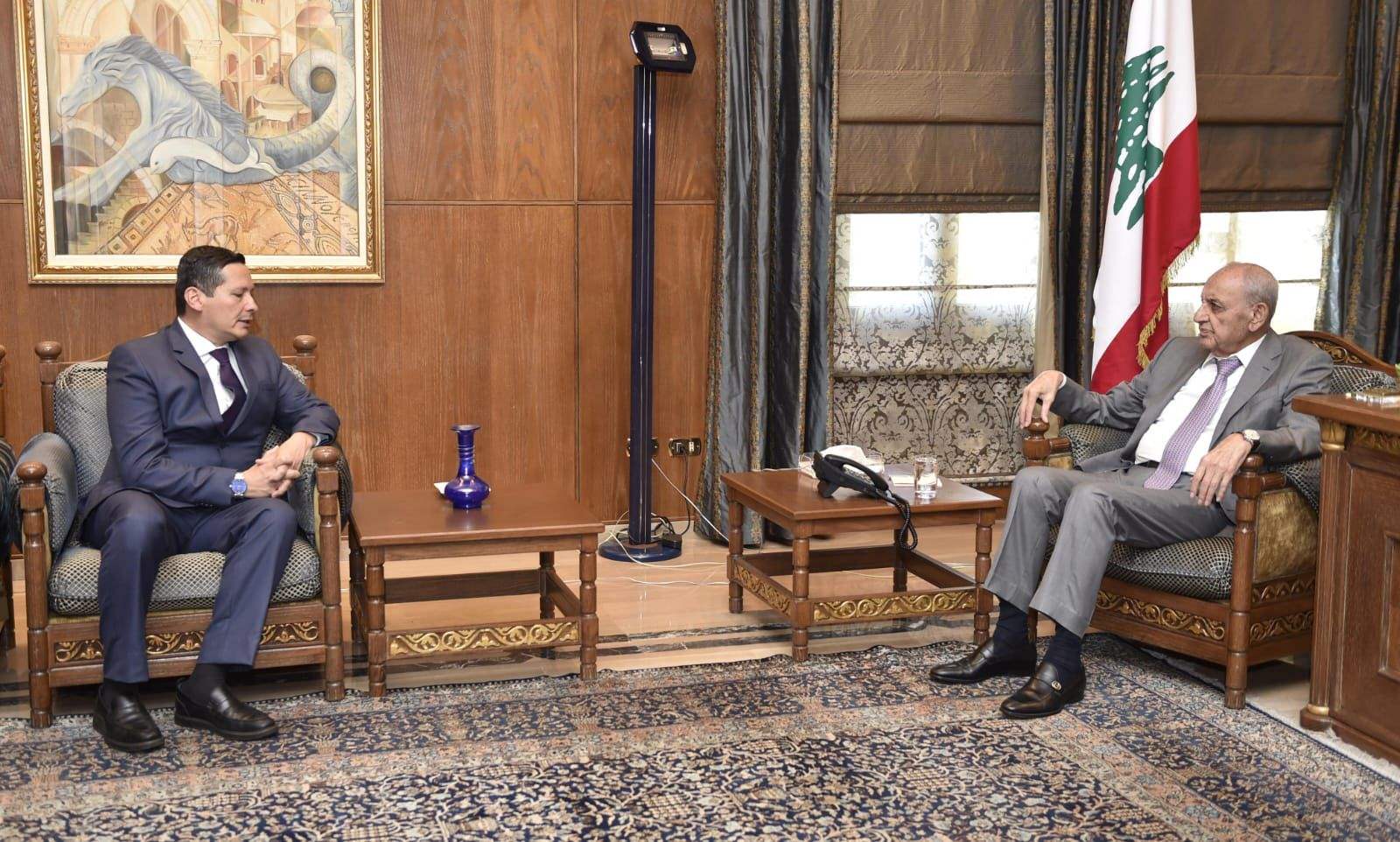بري استقبل سفيرة قبرص في زيارة برتوكولية والتقى سفير كولومبيا وأبرق لنظيره المغربي معزياً بضحايا الزلزال
