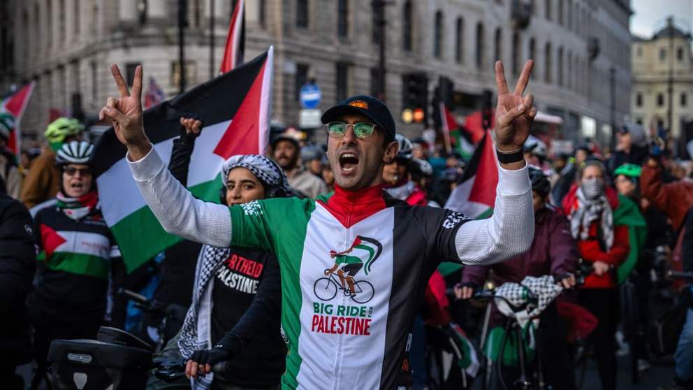 مظاهرات ضخمة مؤيدة لفلسطين في لندن.. والشرطة تعتقل 29 شخصاً