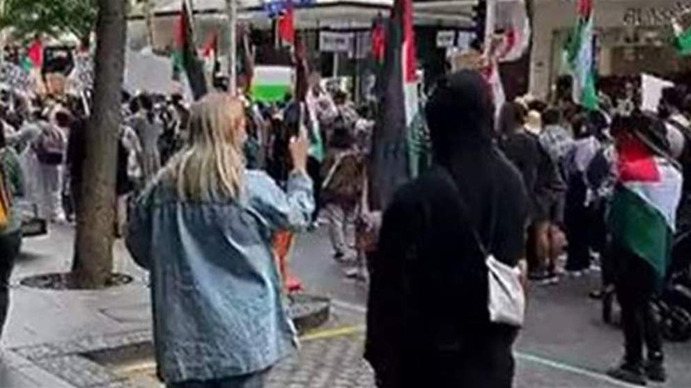 بالفيديو - تظاهرة في مدينة أوكلاند بنيوزيلندا دعما للقضية الفلسطينية ورفضا للعدوان على غزة