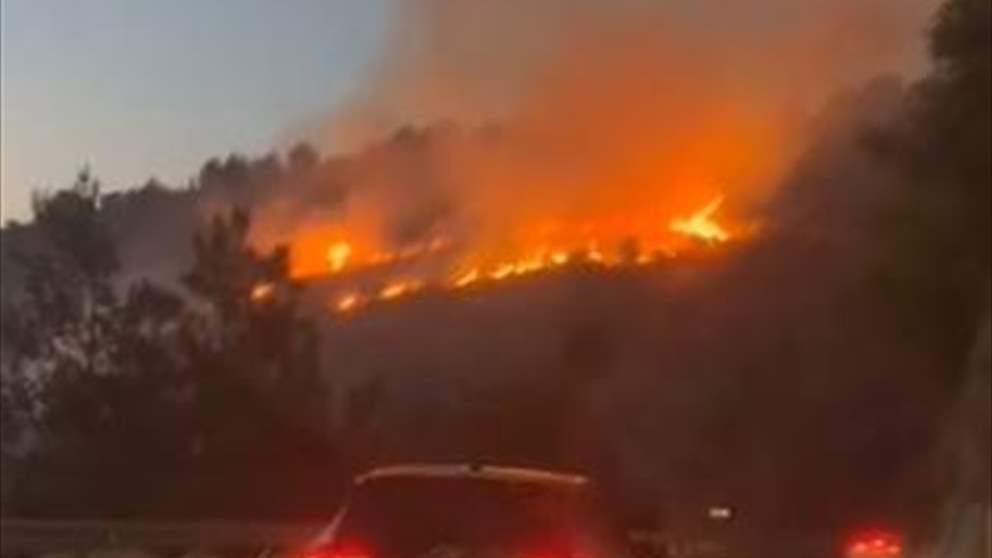 بالفيديو -اندلاع النيران في غابة في مستوطنة بيريا بعد قصف صاروخي 
