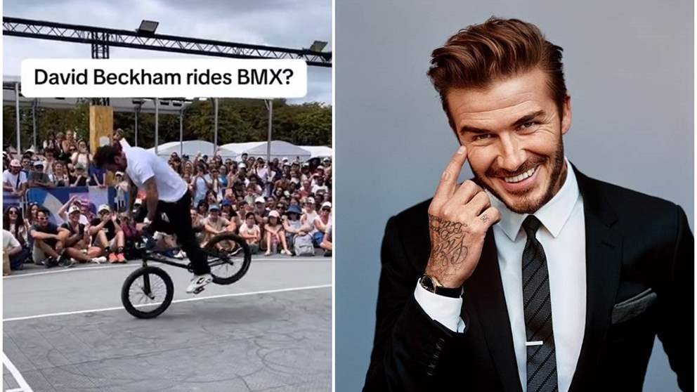 فيديو - دافيد بيكهام يستعرض على الدراجة الهوائية BMX