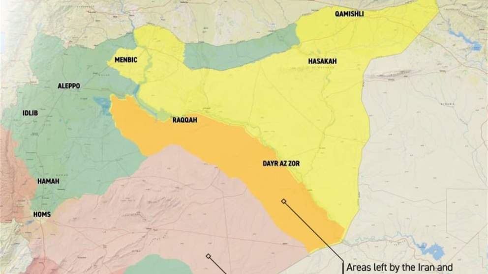 خريطة تُظهر مناطق سيطرة المعارضة السورية 